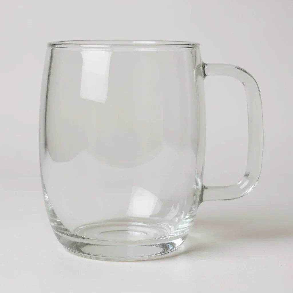 Caneca de Vidro Transparente com Alça - Alidolado