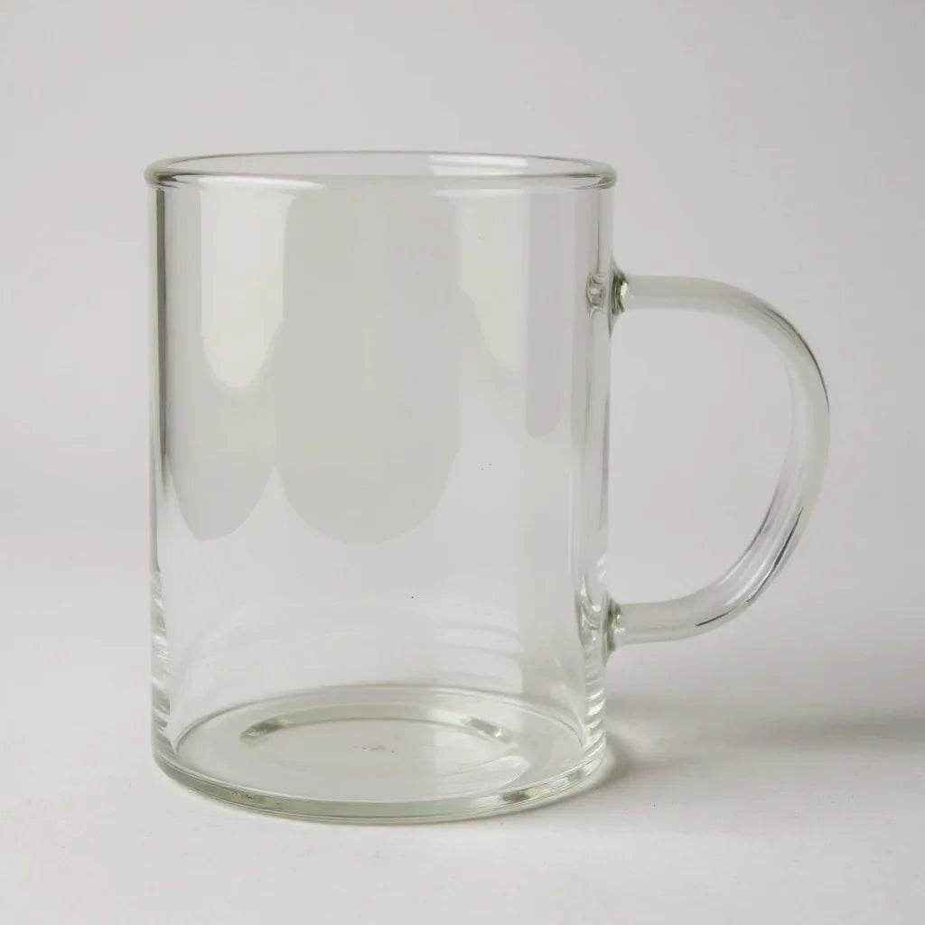 Caneca de Vidro Transparente com Alça Colorida 480ml - Alidolado