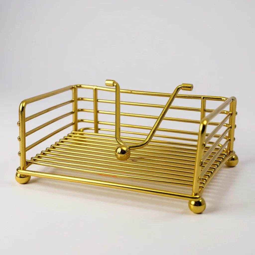 Suporte para Guardanapos em Metal – Cor Dourado, 1 unidade - Alidolado