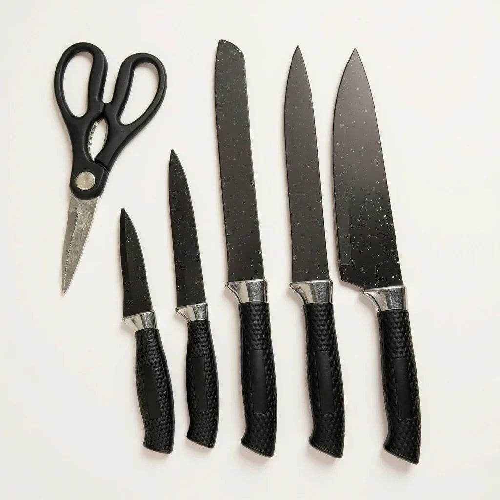 Kit de Facas com Tesoura 6 Peças - Alidolado