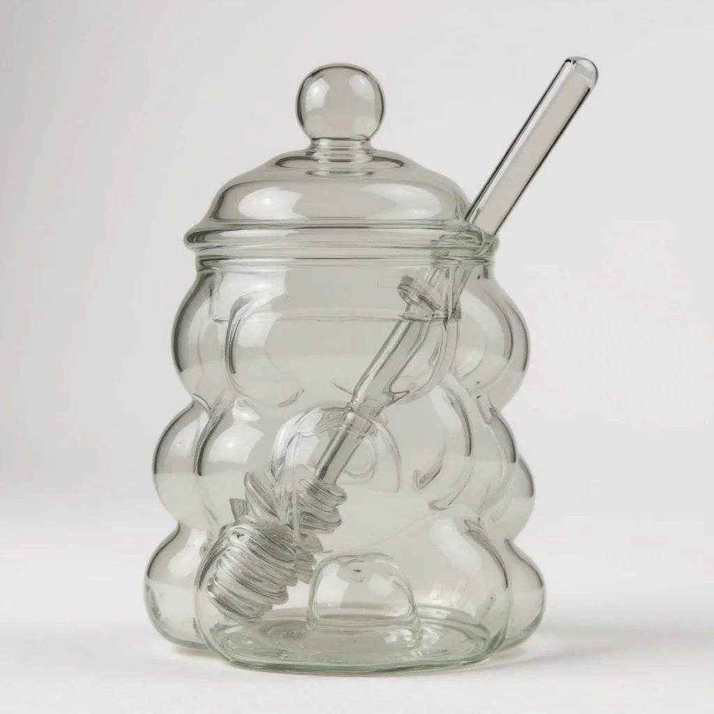 Meleira de Vidro com Colher – 480 ml - Alidolado