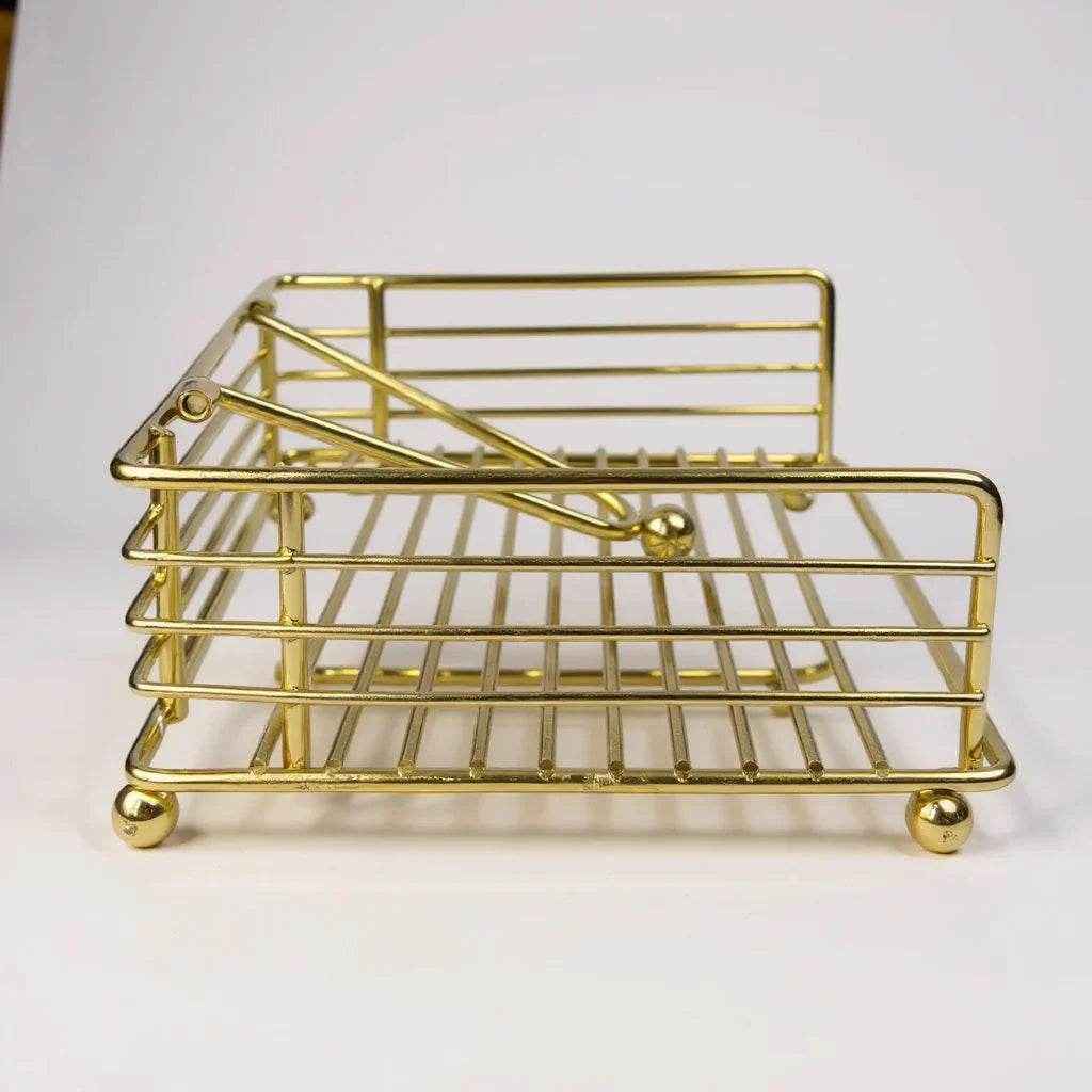 Suporte para Guardanapos em Metal – Cor Dourado, 1 unidade - Alidolado