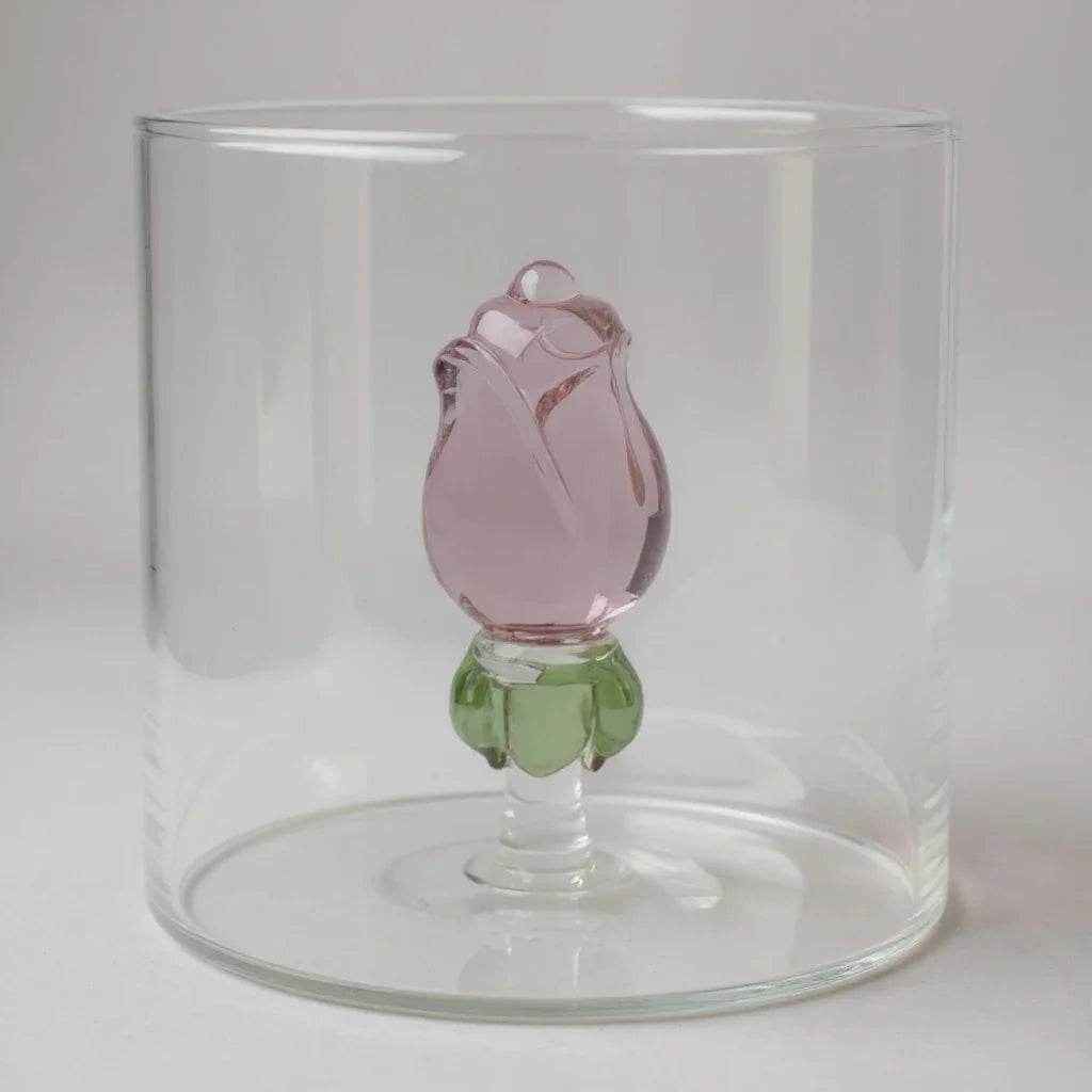 2 Copos de Vidro Criativo com Design Interno Variado – 380ml - Alidolado