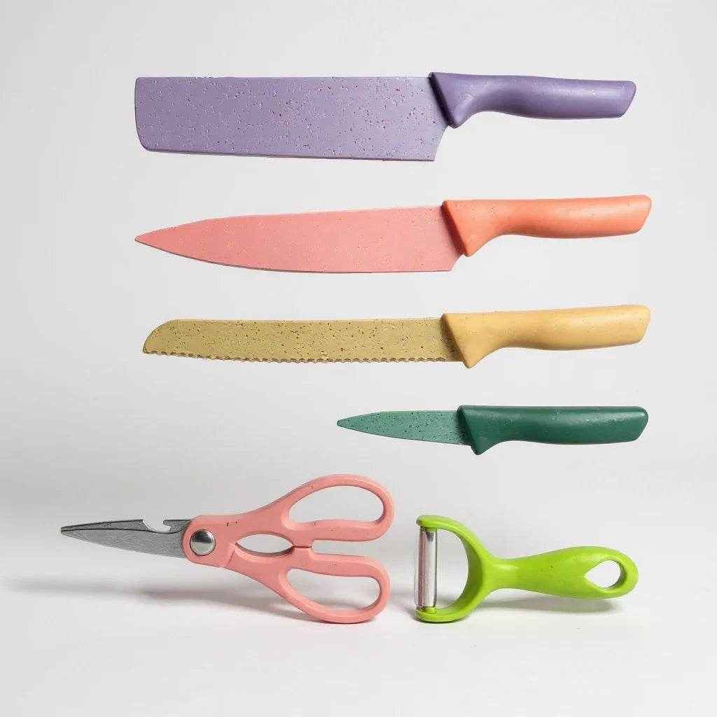 Conjunto com 6 Facas Coloridas - Alidolado