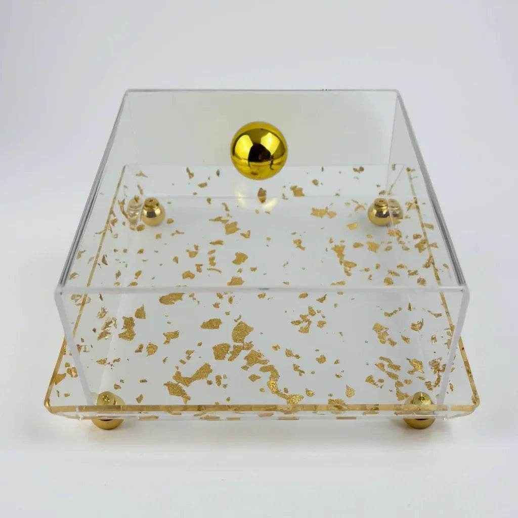 Caixa de Acrílico com Detalhes Dourados - Alidolado