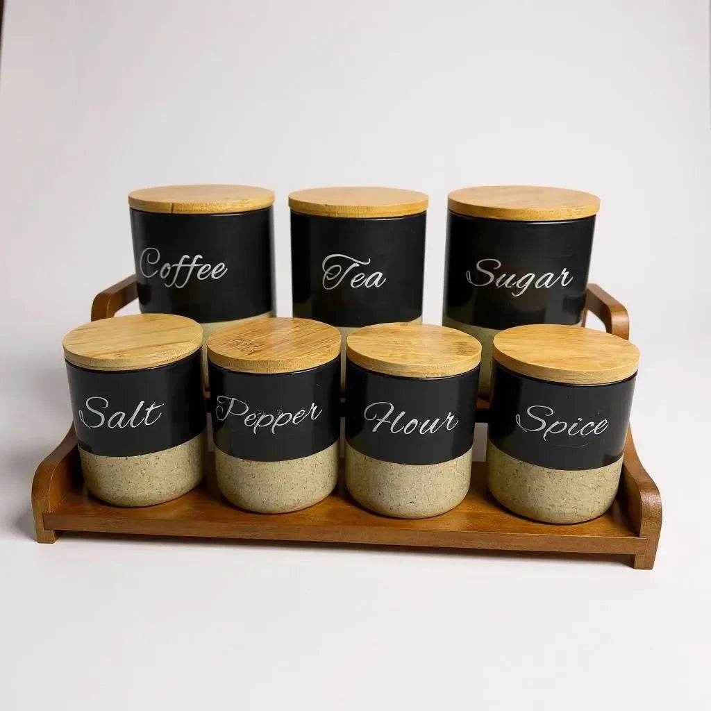 Conjunto de Cerâmica Branco com Bandeja de Madeira Alidolado - Alidolado