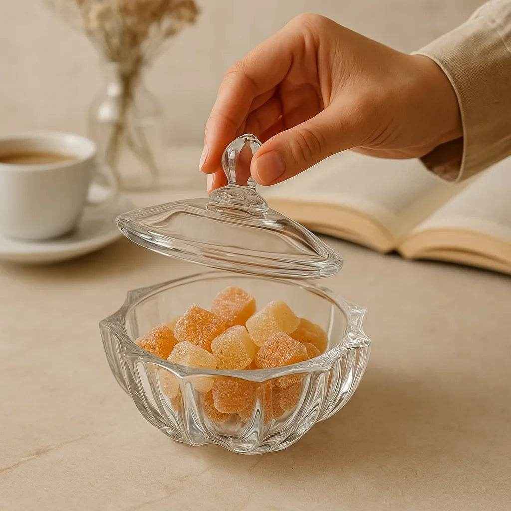 Bomboniere com Tampa de Vidro Alidolado - Alidolado