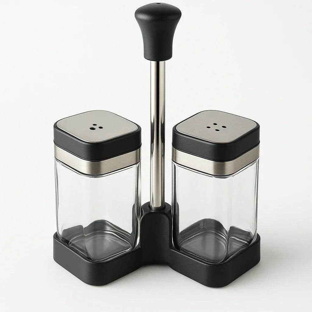 Conjunto de Saleiro e Pimenteiro com Suporte Alidolado - Alidolado