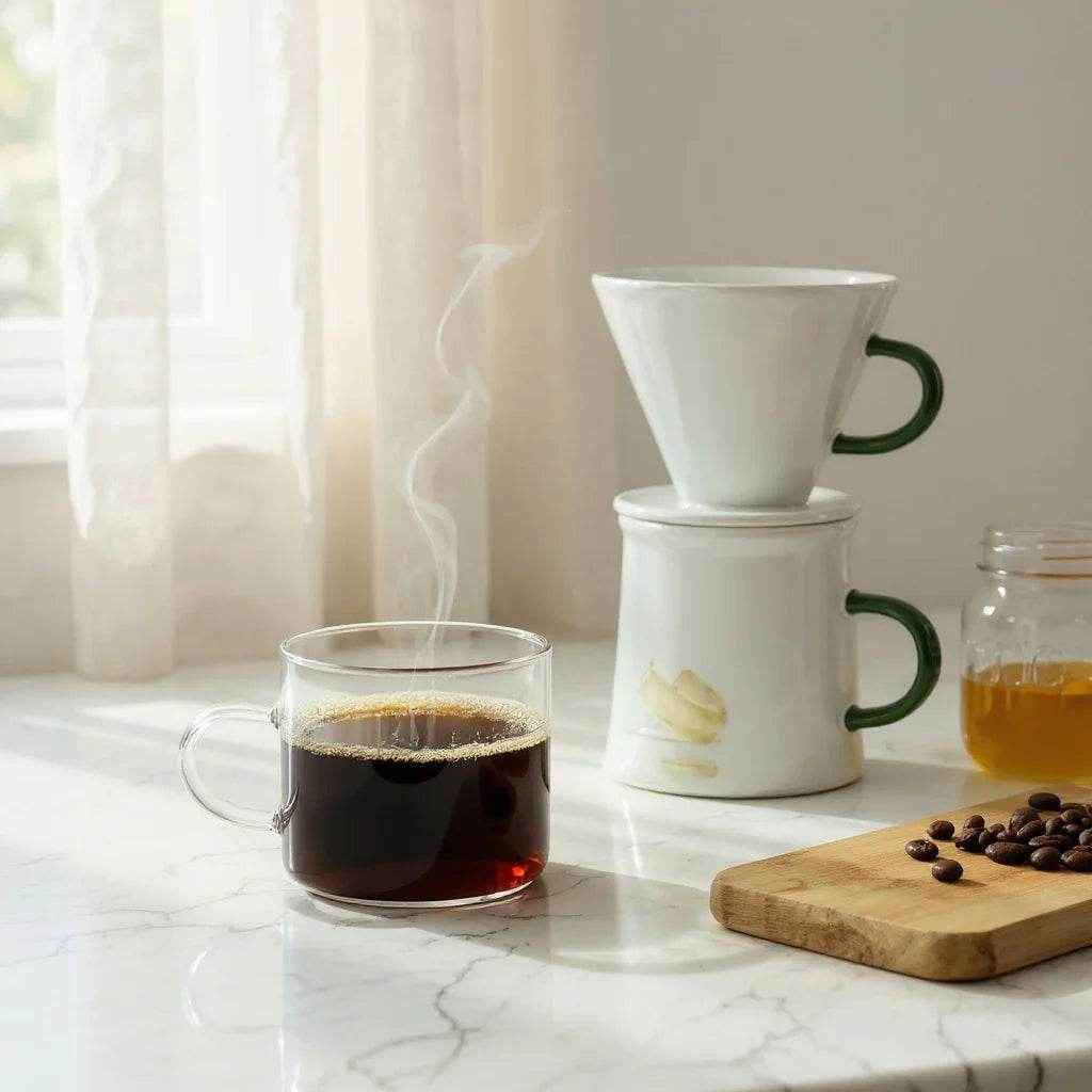 Kit de 6 Copos de Vidro com Alça Colorida 120ml