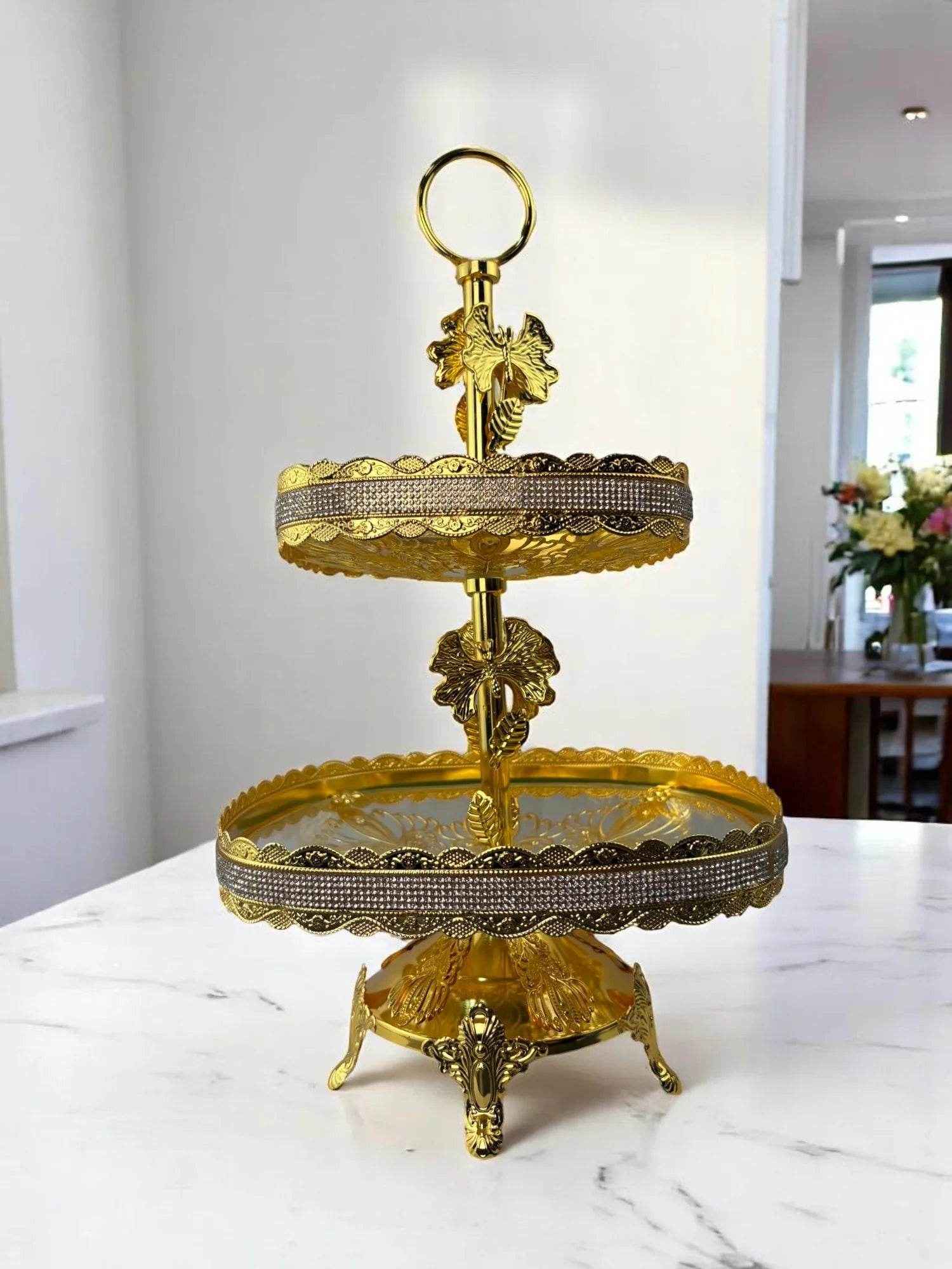 Centro de Mesa Decorativo em Vidro Dourado Alidolado - Alidolado