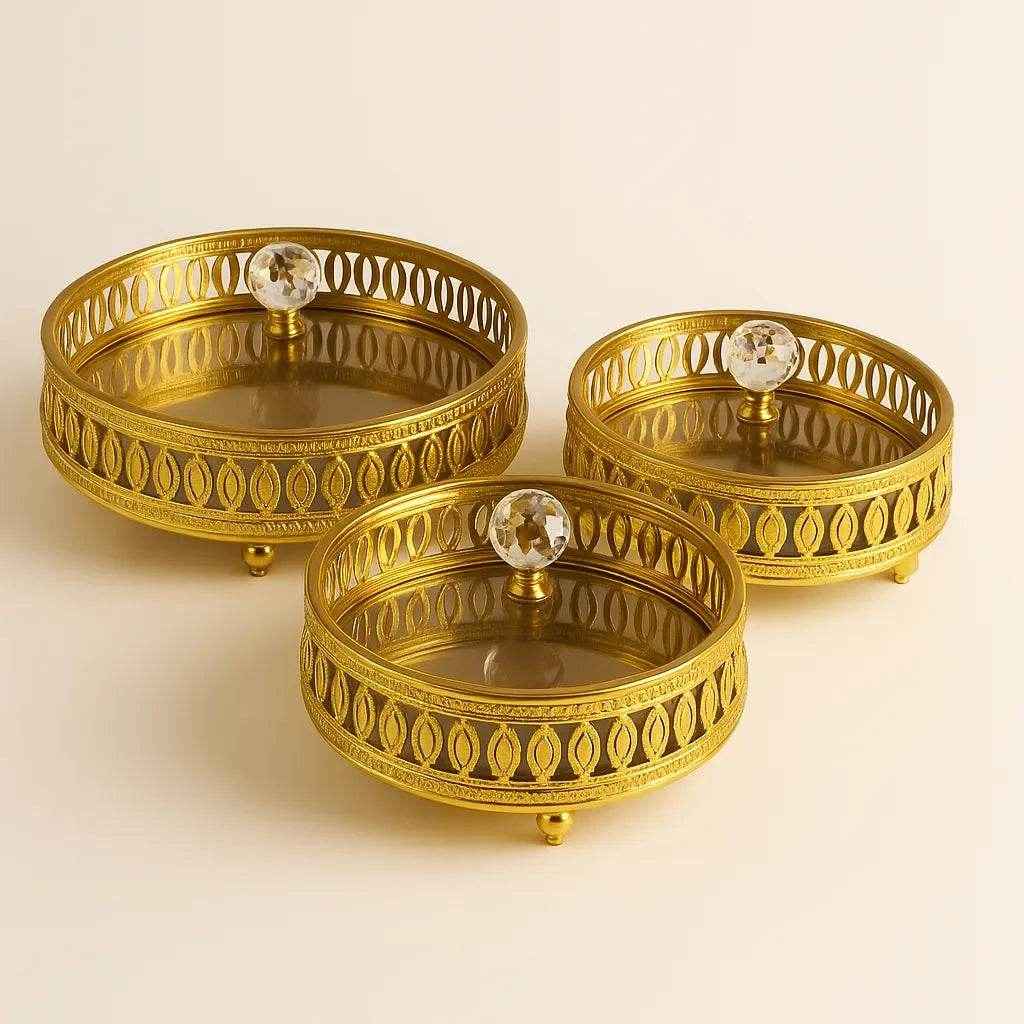 Conjunto de Bandejas Retangulares Decorativas 3 Peças Alidolado - Alidolado