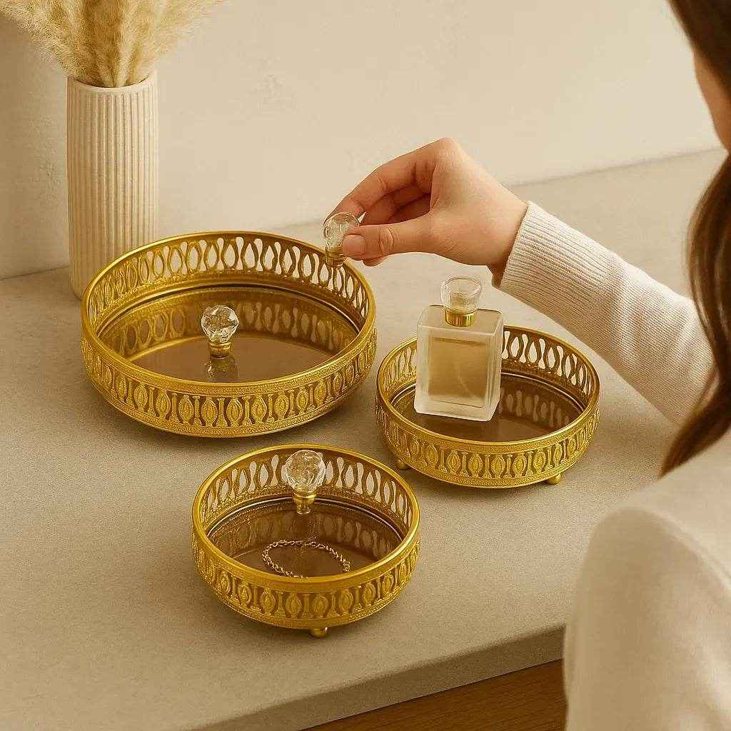 Conjunto de Bandejas Retangulares Decorativas 3 Peças Alidolado - Alidolado