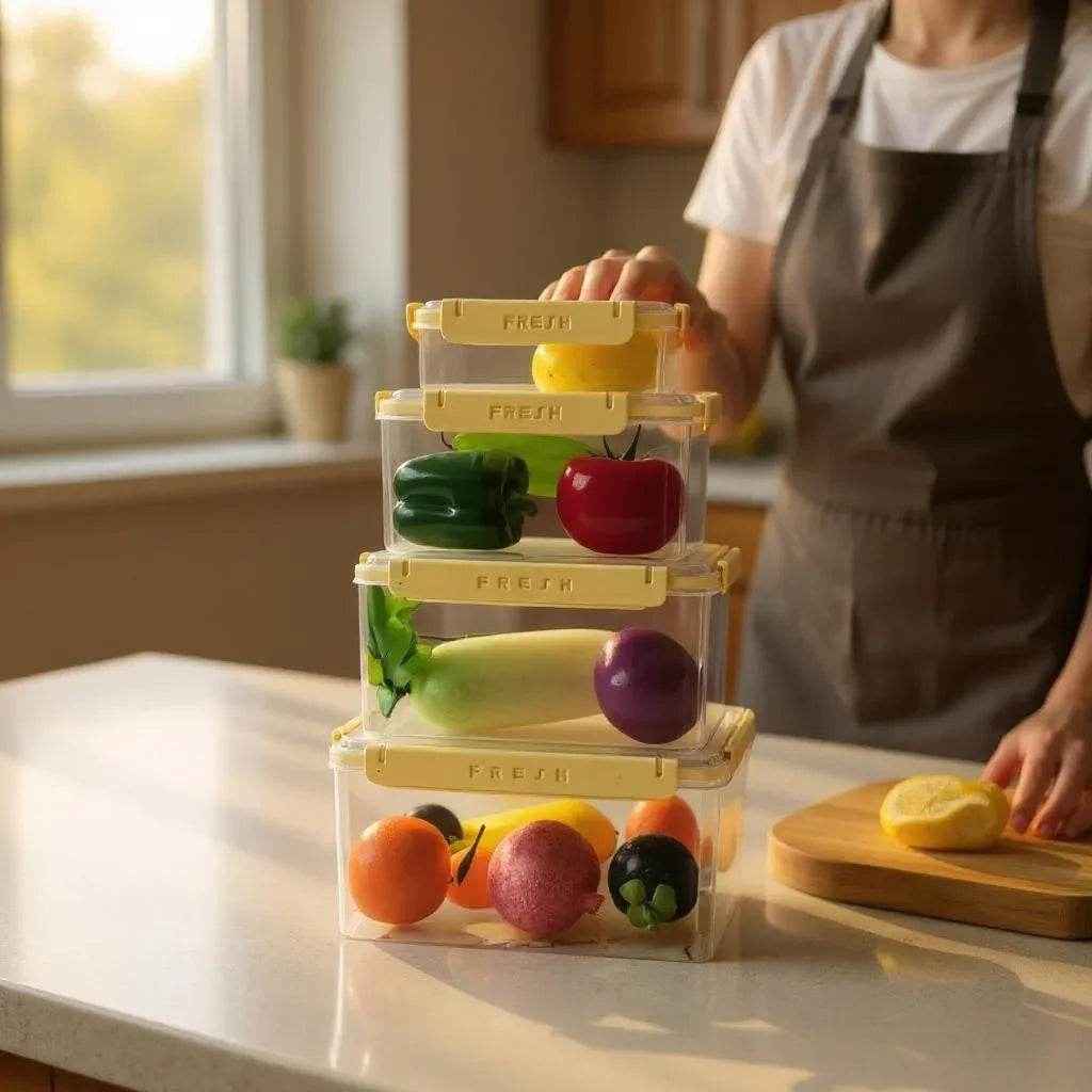 Conjunto de 4 Potes Herméticos Fresh & Clear - Alidolado