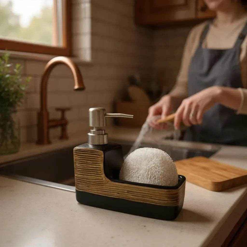 Dispenser de Sabonete Cerâmica Marrom Elegance Alidolado - Alidolado