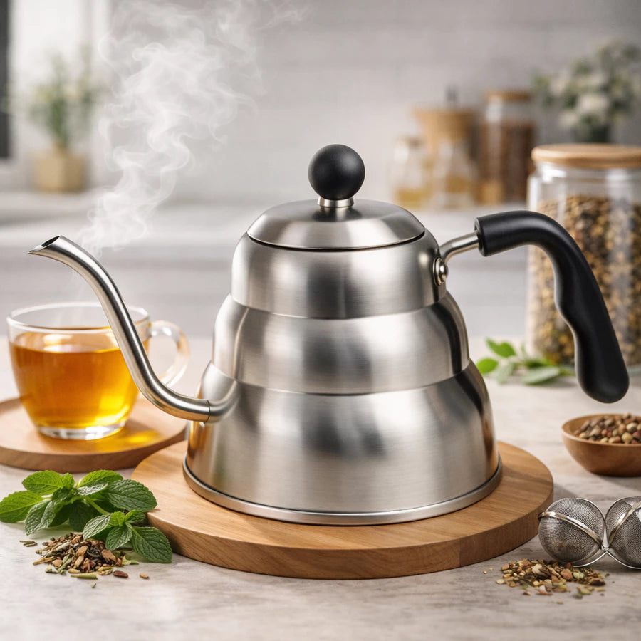 Chaleira Inox Bico Fino Bico de Ganso 1000ml para Café Aço Inoxidável