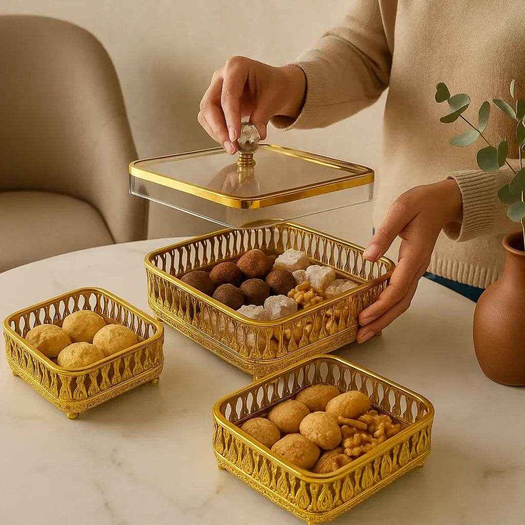 Conjunto de Bandejas Retangulares Decorativas 3 Peças Alidolado - Alidolado