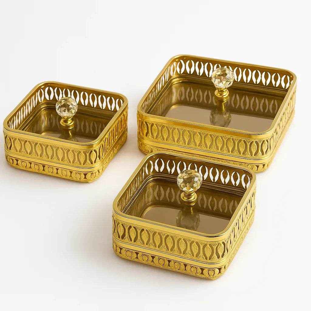 Conjunto de Bandejas Retangulares Decorativas 3 Peças Alidolado - Alidolado