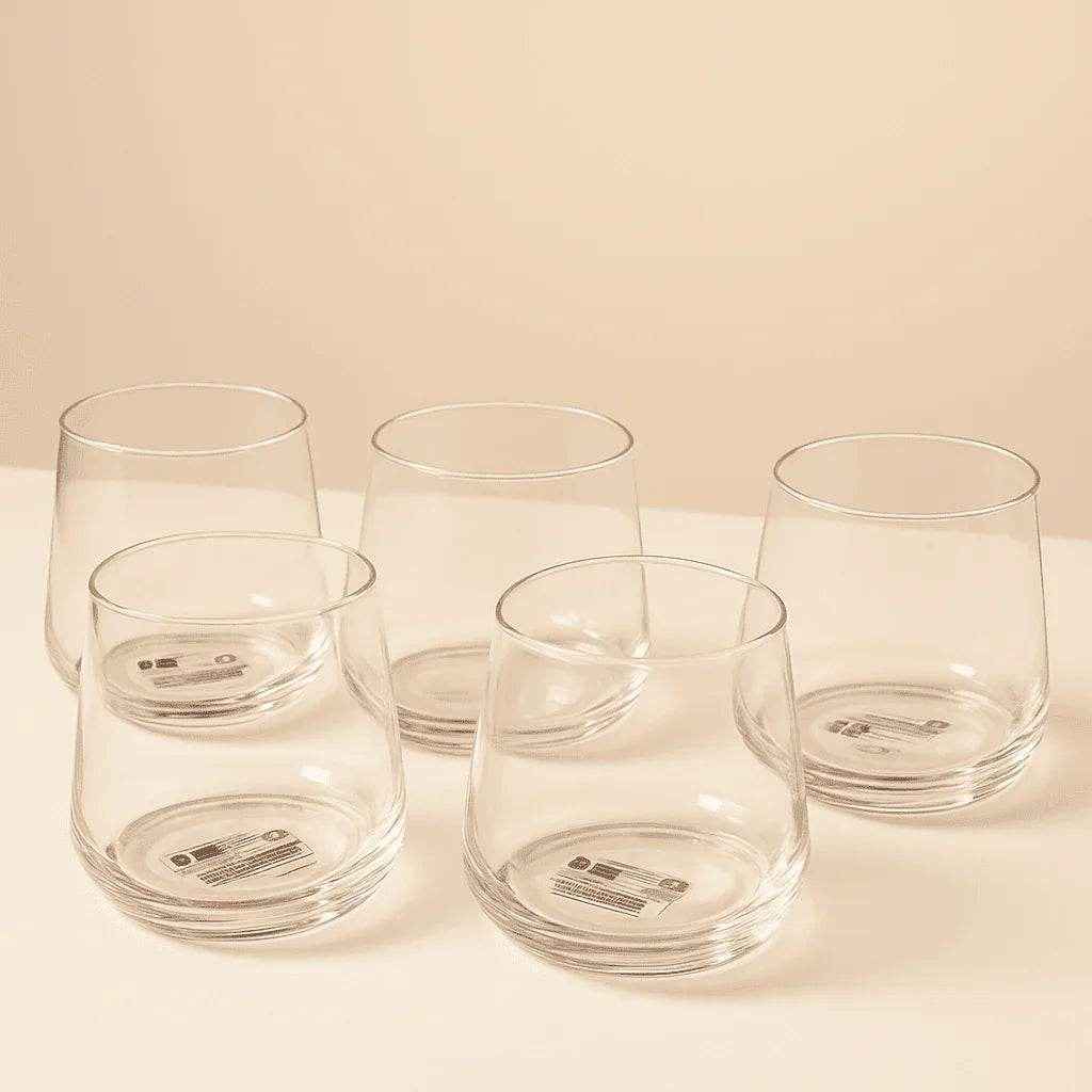 Conjunto de Copos de Vidro Design Geométrico 385ml 6 Peças Alidolado