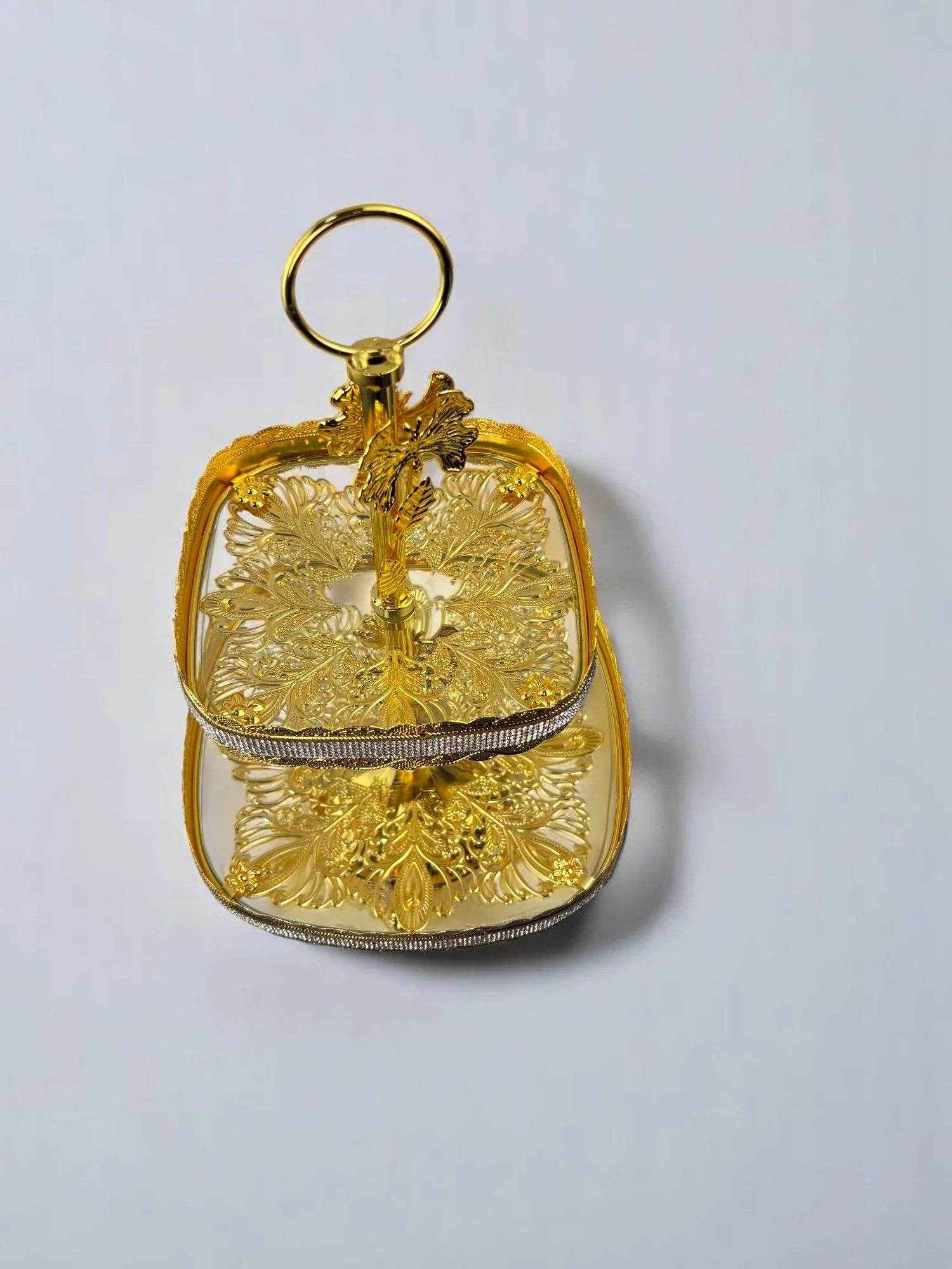 Centro de Mesa Decorativo em Vidro Dourado Alidolado - Alidolado