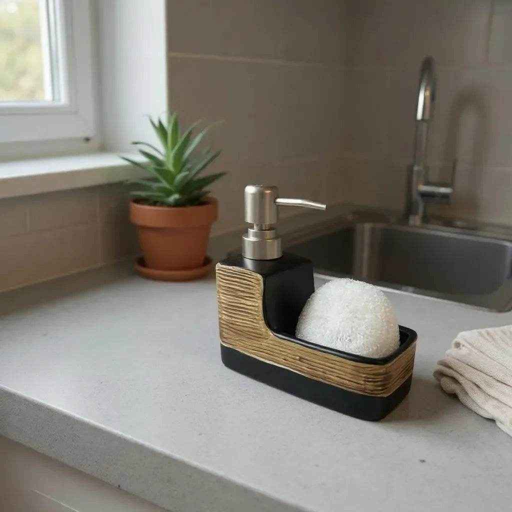 Dispenser de Sabonete Cerâmica Marrom Elegance Alidolado - Alidolado