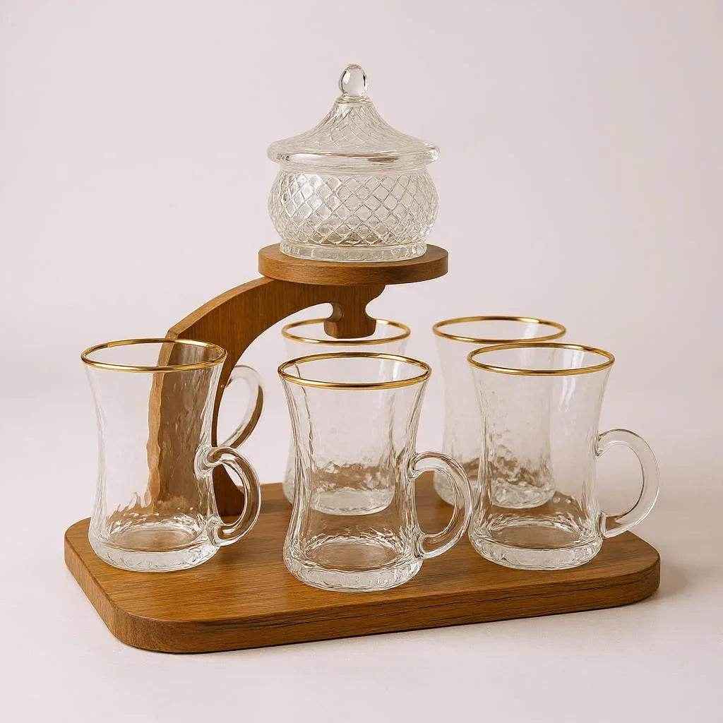 Jogo de Xícaras Turcas com Açucareiro - 6 Peças Alidolado - Alidolado