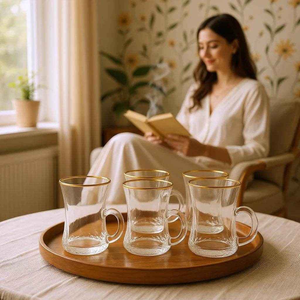 Jogo de Xícaras Turcas com Açucareiro - 6 Peças Alidolado - Alidolado