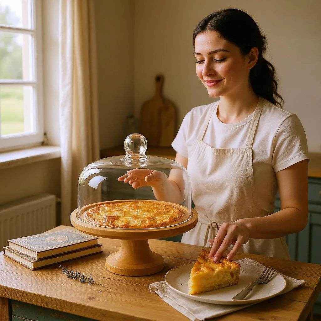 Boleira de Vidro com Suporte de Madeira Alidolado - Alidolado
