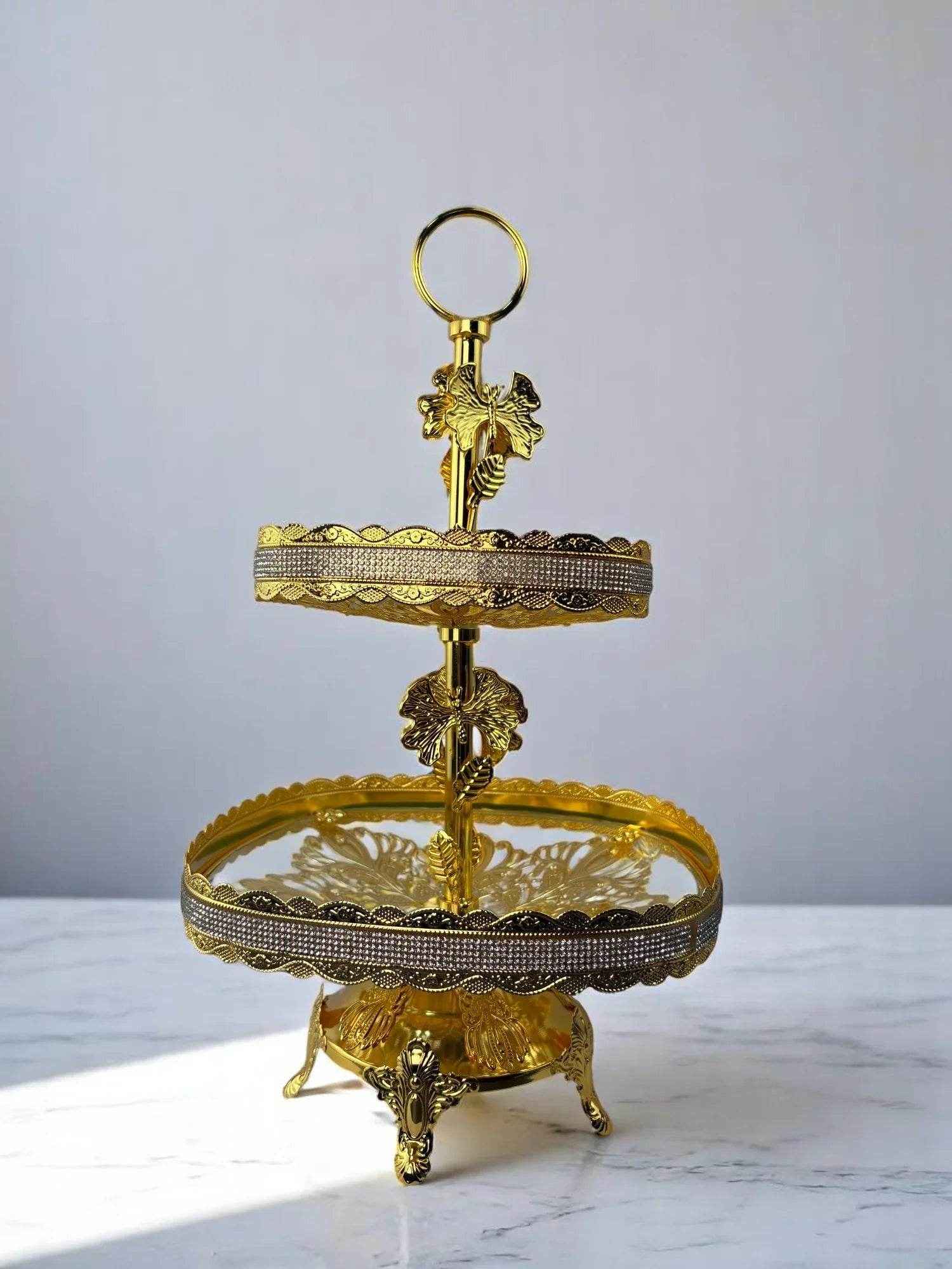 Centro de Mesa Decorativo em Vidro Dourado Alidolado - Alidolado