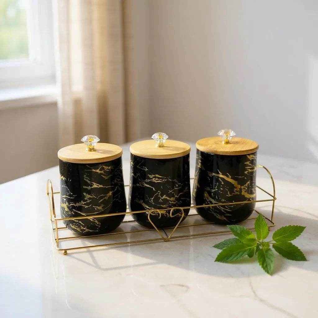 Conjunto de Cerâmica Branco com Detalhes em Madeira Alidolado - Alidolado