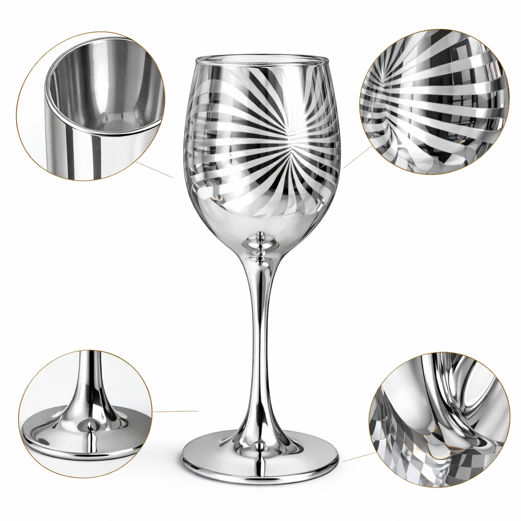 Conjunto de Jarra de Vidro 1,5L com Detalhes Dourados e Taça Decorativa