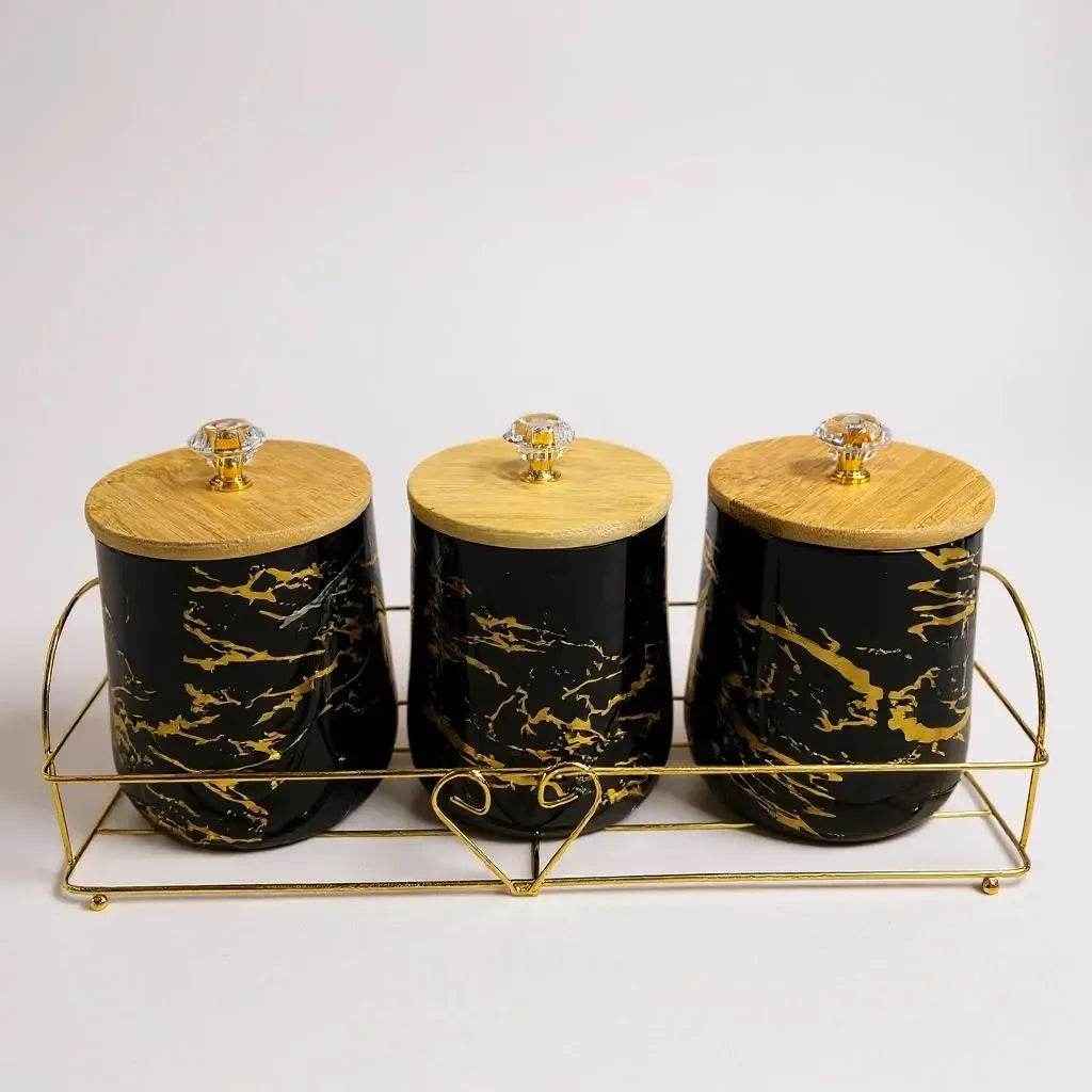 Conjunto de Cerâmica Branco com Detalhes em Madeira Alidolado - Alidolado