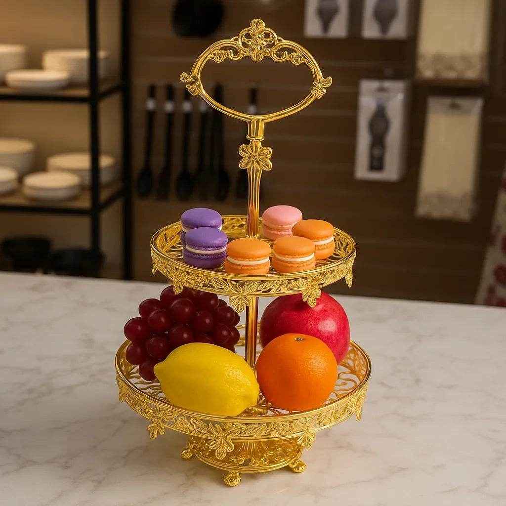 Centro de Mesa Decorativo em Vidro Dourado Alidolado