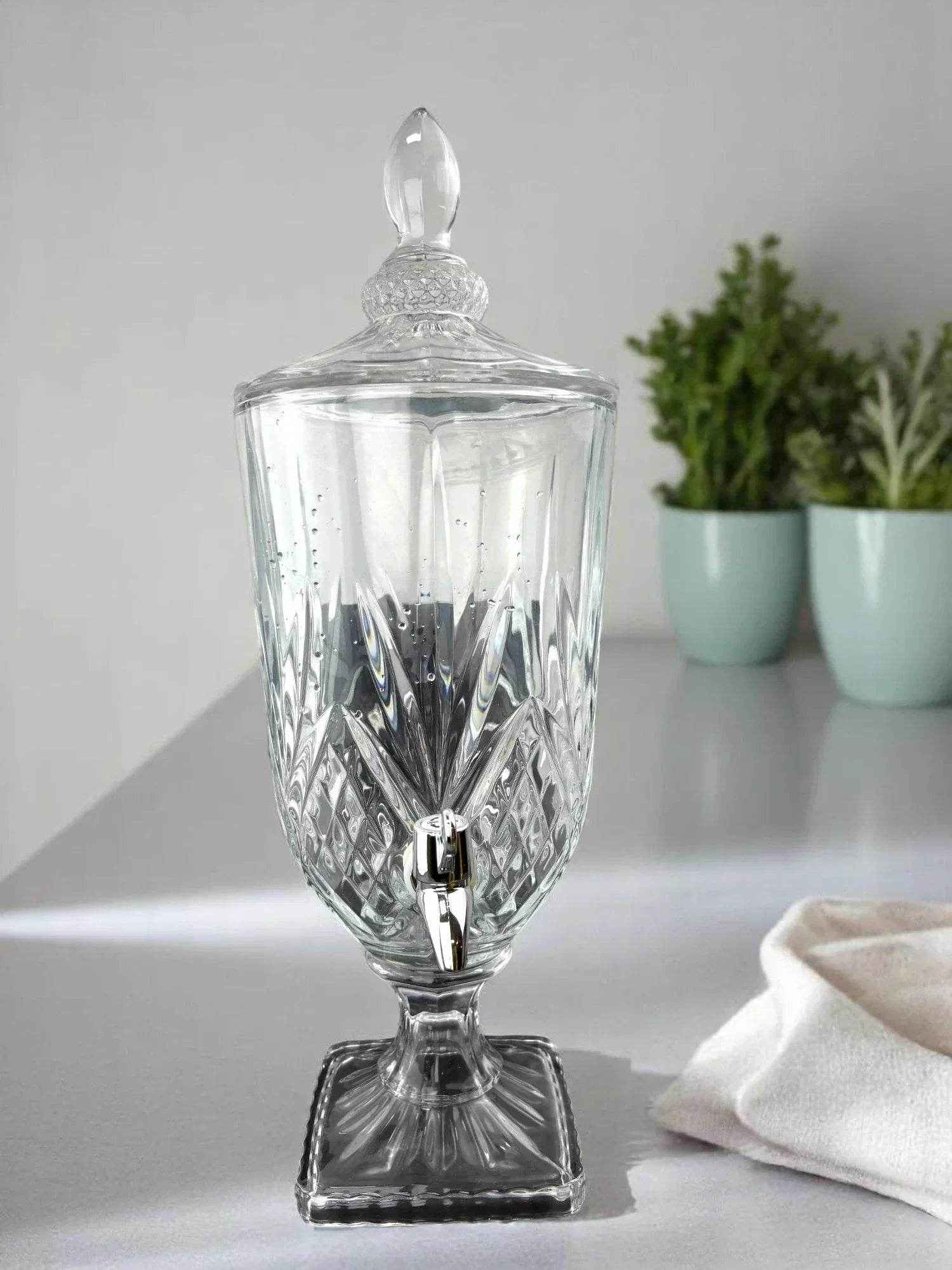 Suqueira de Vidro com Dispenser – 3L, Cor Transparente, 1 peça - Alidolado