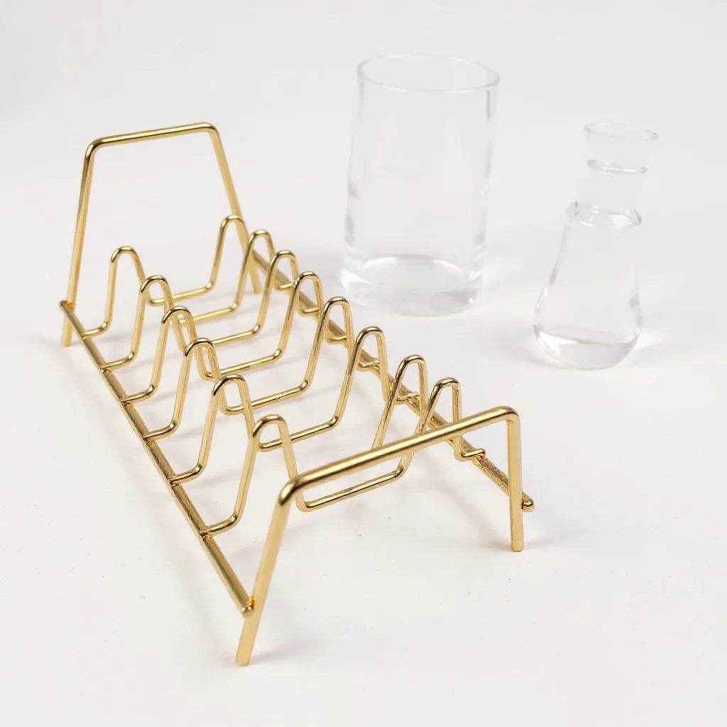 Suporte para Pratos em Metal – Cor Dourado, 1 unidade - Alidolado""
