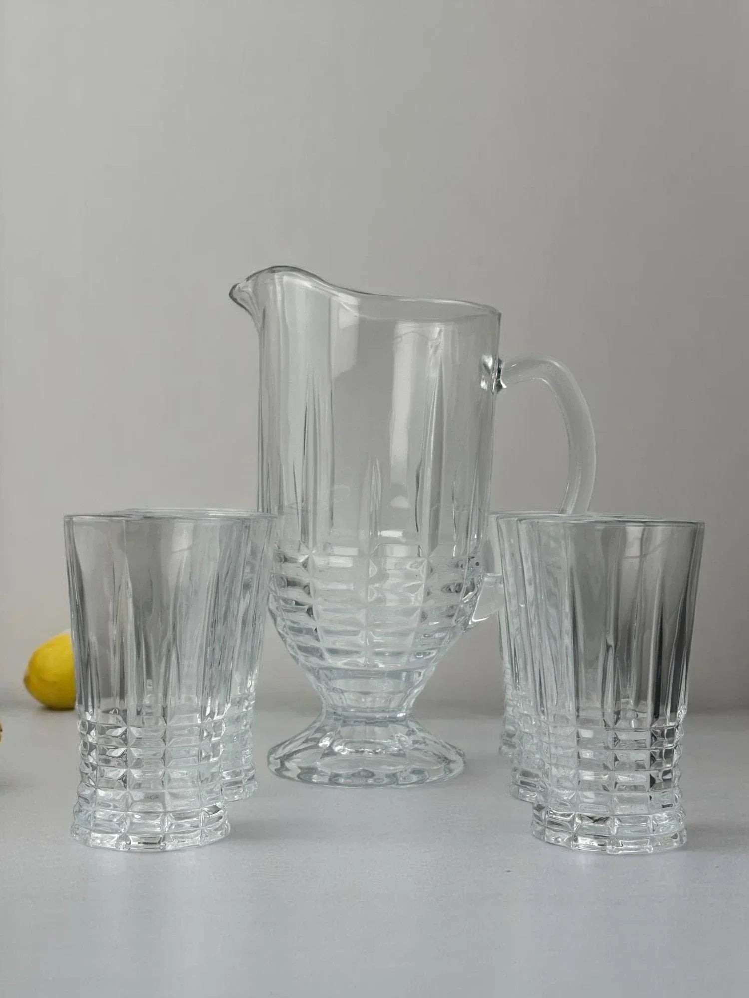 Conjunto de Jarra com Copos de Vidro 370ml 7 Peças Alidolado