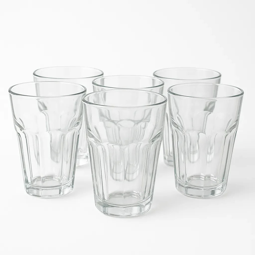 Conjunto de Copos de Vidro 300ml Design Sleek 6 Peças Alidolado