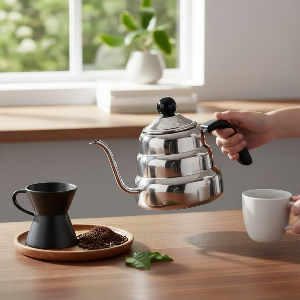 Chaleira Inox Bico Fino 1200ml Café Pour Over Aço Inoxidável