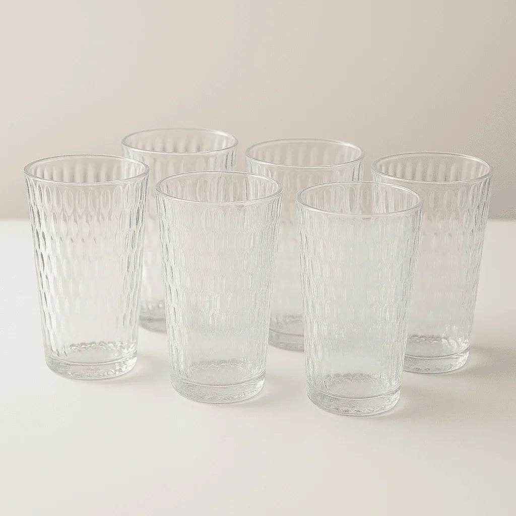 Conjunto de Copos com Relevo Elegante 330ml 6 Peças Alidolado