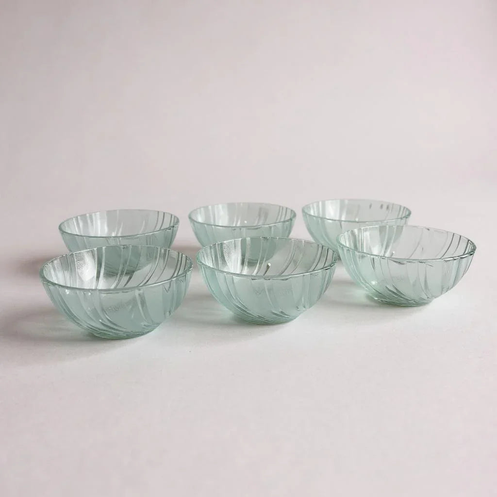 Kit de Tigelas de Vidro Transparente – 6 Peças Decorativas