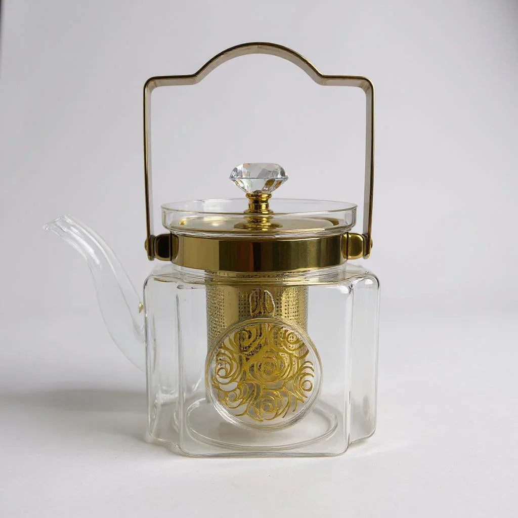 Chaleira de Vidro com Infusor e Base Quadrada 1,1L