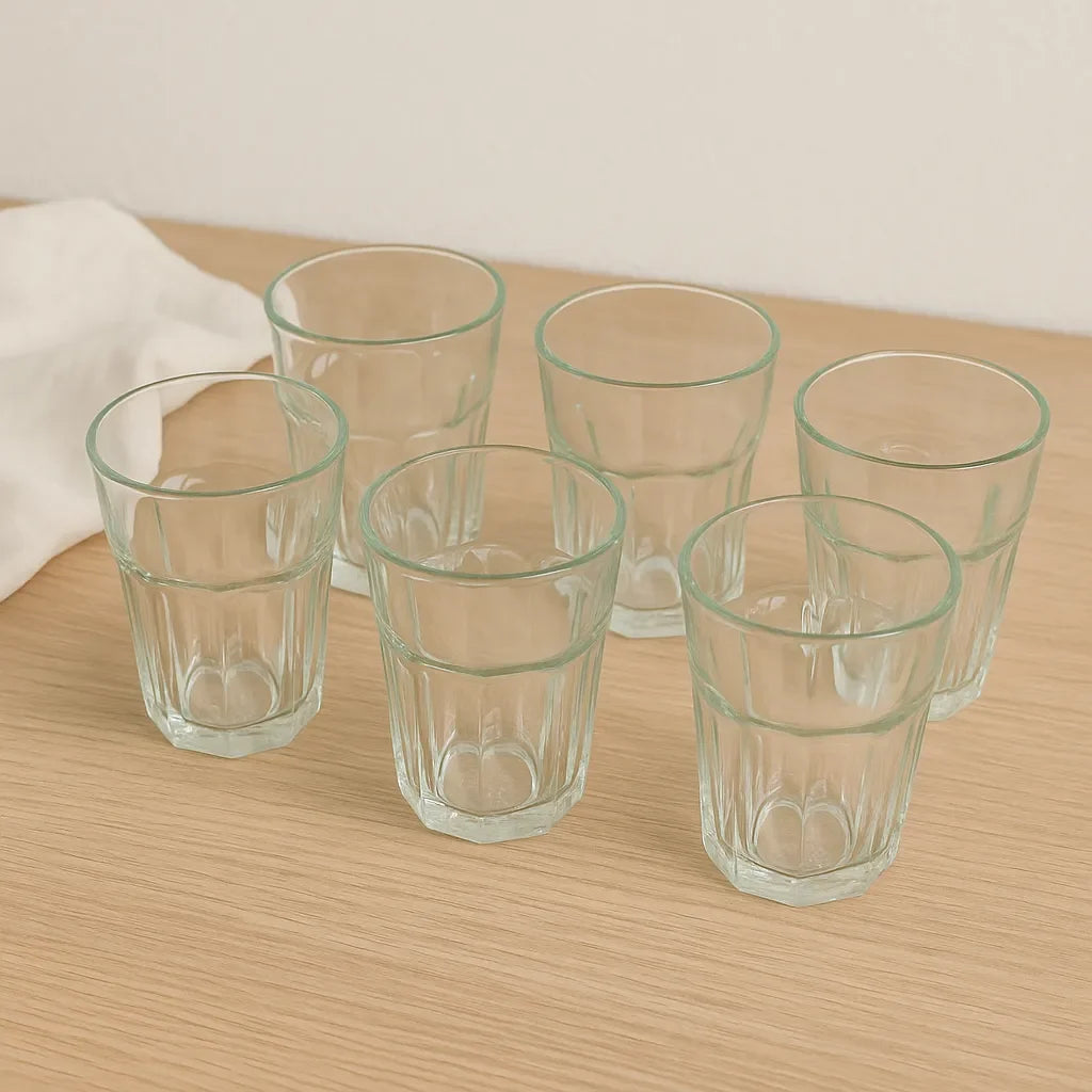 Conjunto de Copos de Vidro 300ml Design Sleek 6 Peças Alidolado