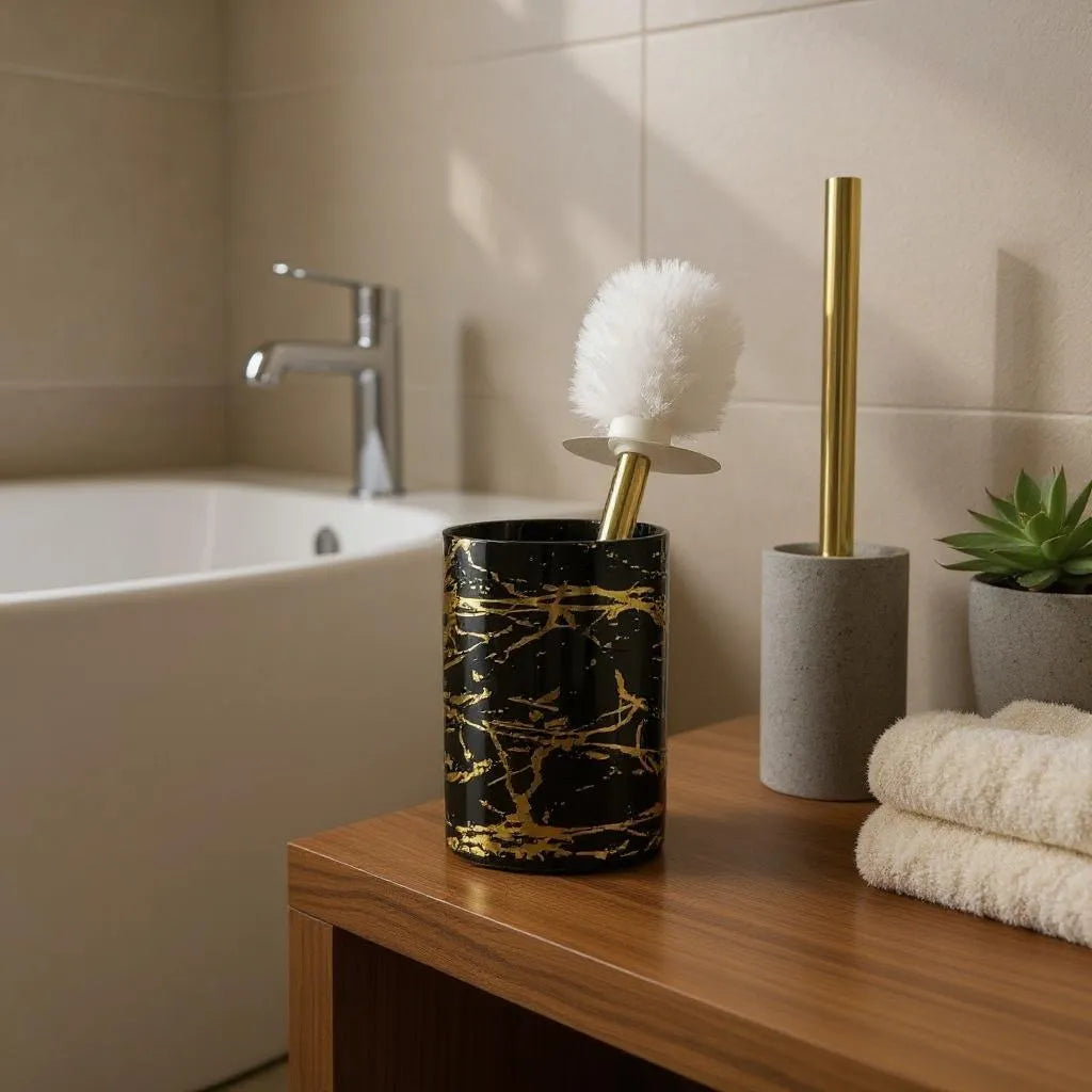 Kit de Limpeza Cerâmica Preto com Dourado Alidolado
