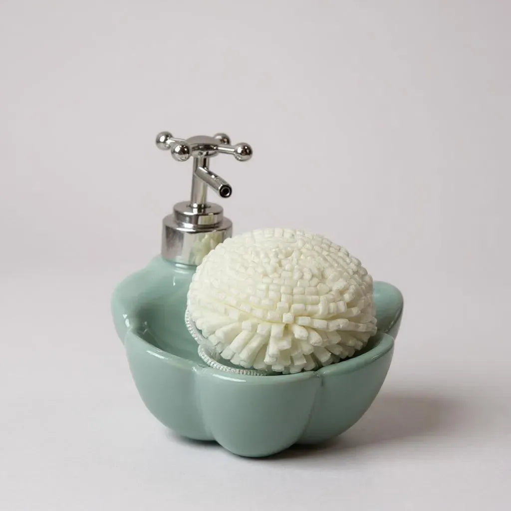 Dispenser de Sabonete Cerâmica Branco Elegance Alidolado