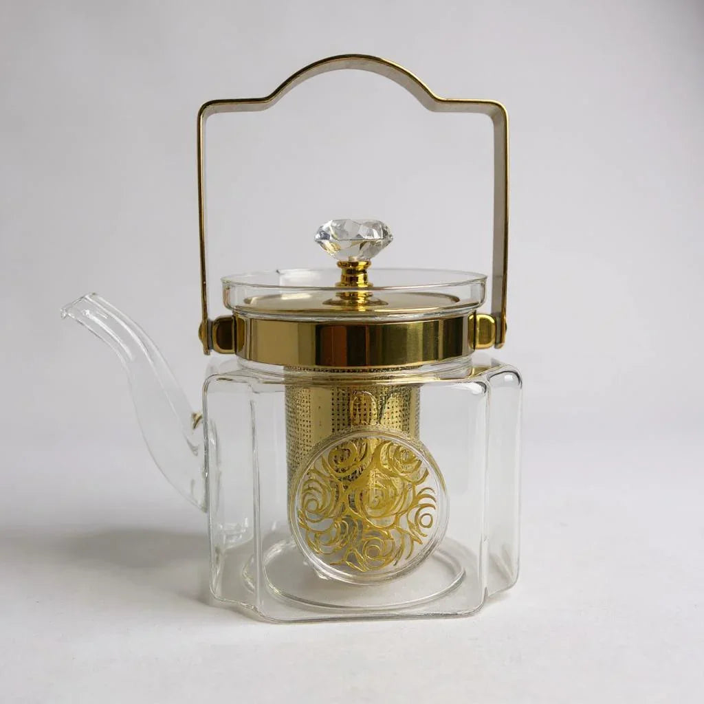 Chaleira de Vidro com Infusor e Base Quadrada 1,1L