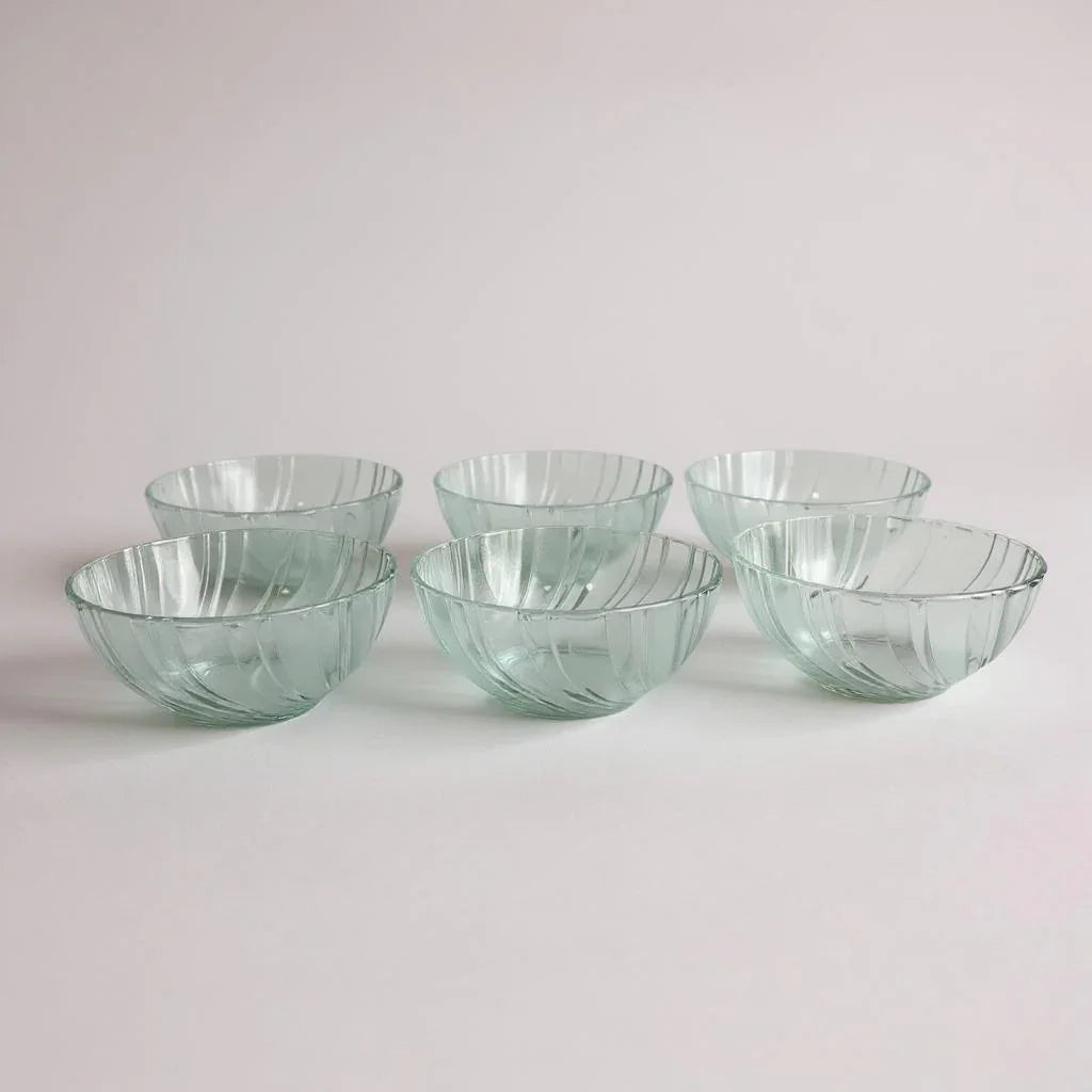 Kit de Tigelas de Vidro Transparente – 6 Peças Decorativas