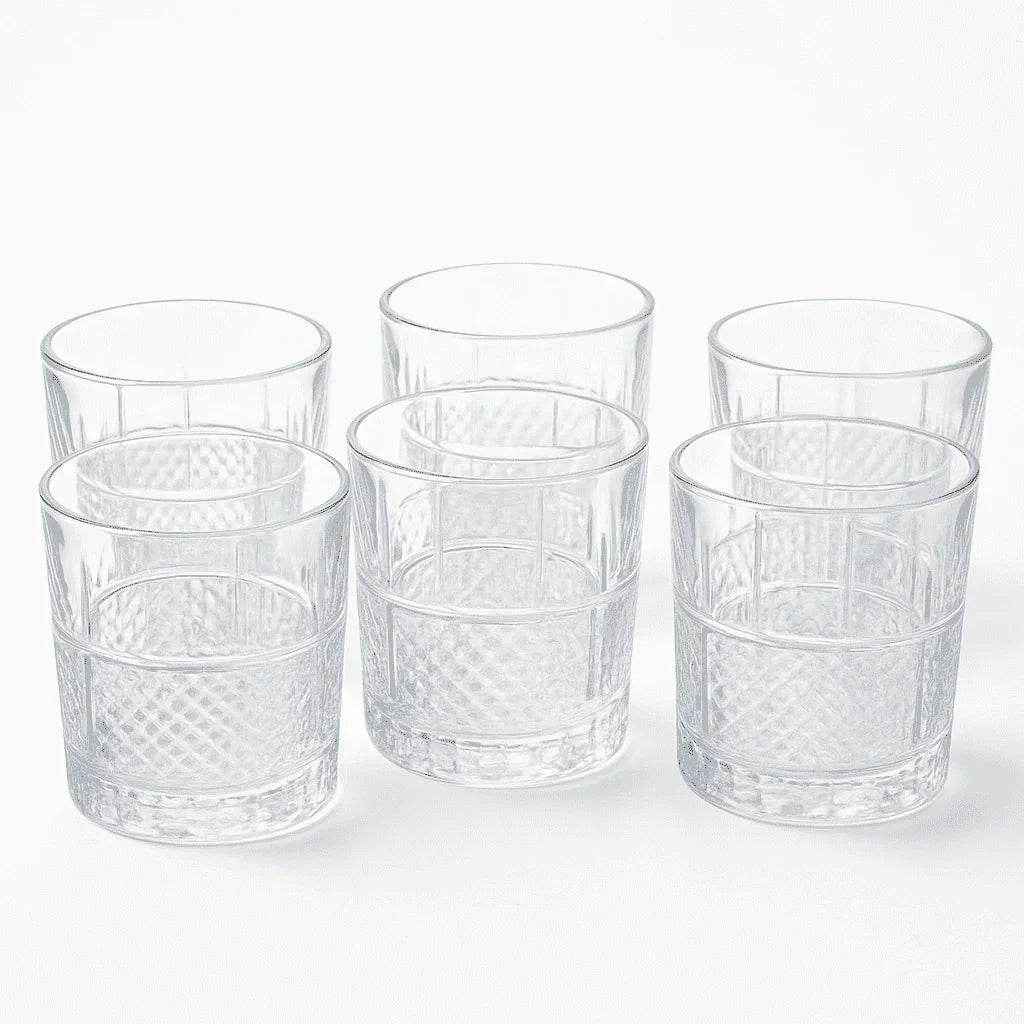 Conjunto de 6 Copos de Vidro 300ml com Detalhes Decorativos Alidolado