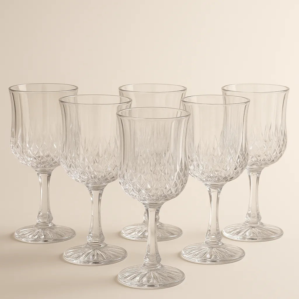 Taça de Vidro Transparente Elegante 6 Peças Alidolado