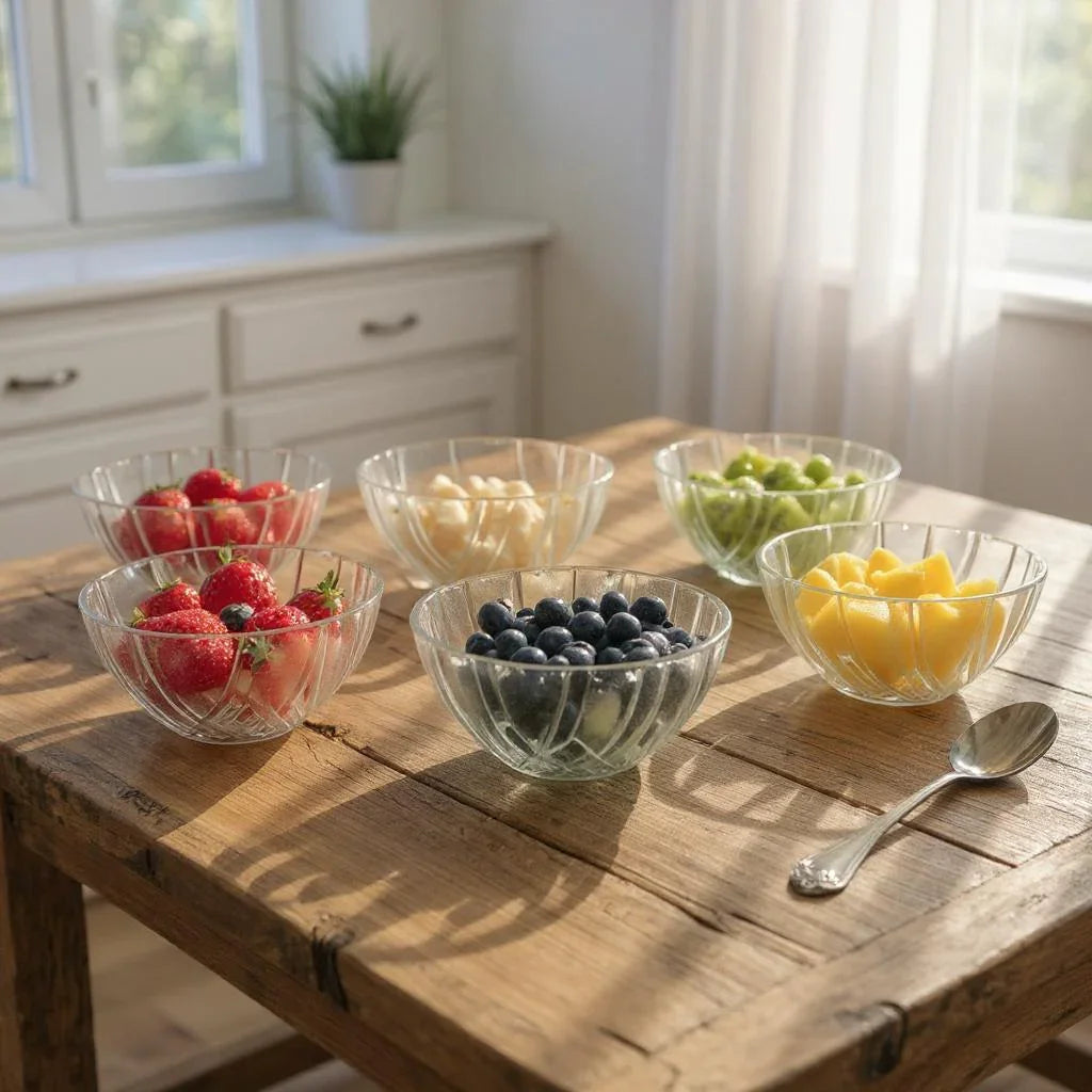 Kit de Tigelas de Vidro Transparente – 6 Peças Decorativas