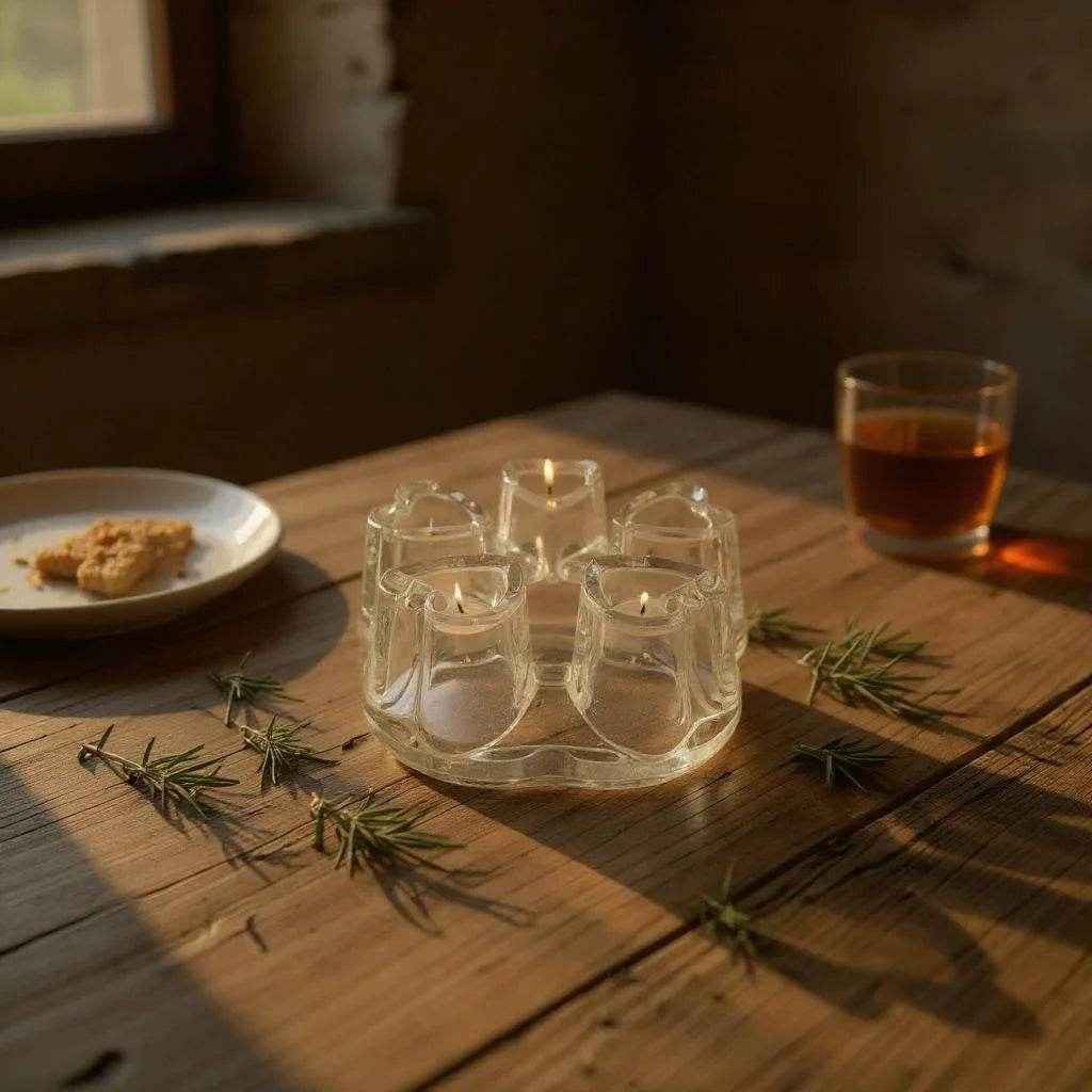 Suporte para Vela de Vidro Coração - Alidolado