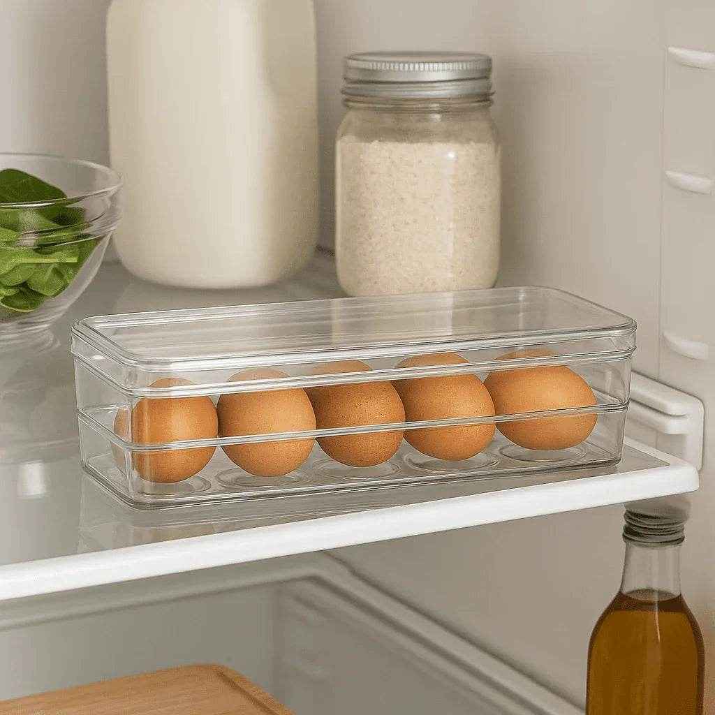 Organizador de Ovos para Geladeira com Tampa Alidolado